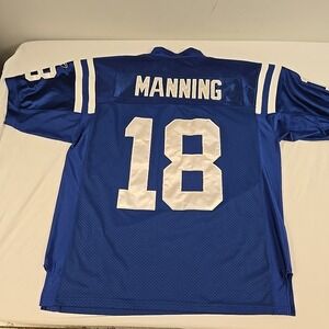 Reebok Indianapolis Colts Peyton Manning #18 NFL Jersey Blue/White Size 50
